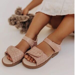 Leather Woven Sandal | Color 'Rose Cloud' | Hard Sole